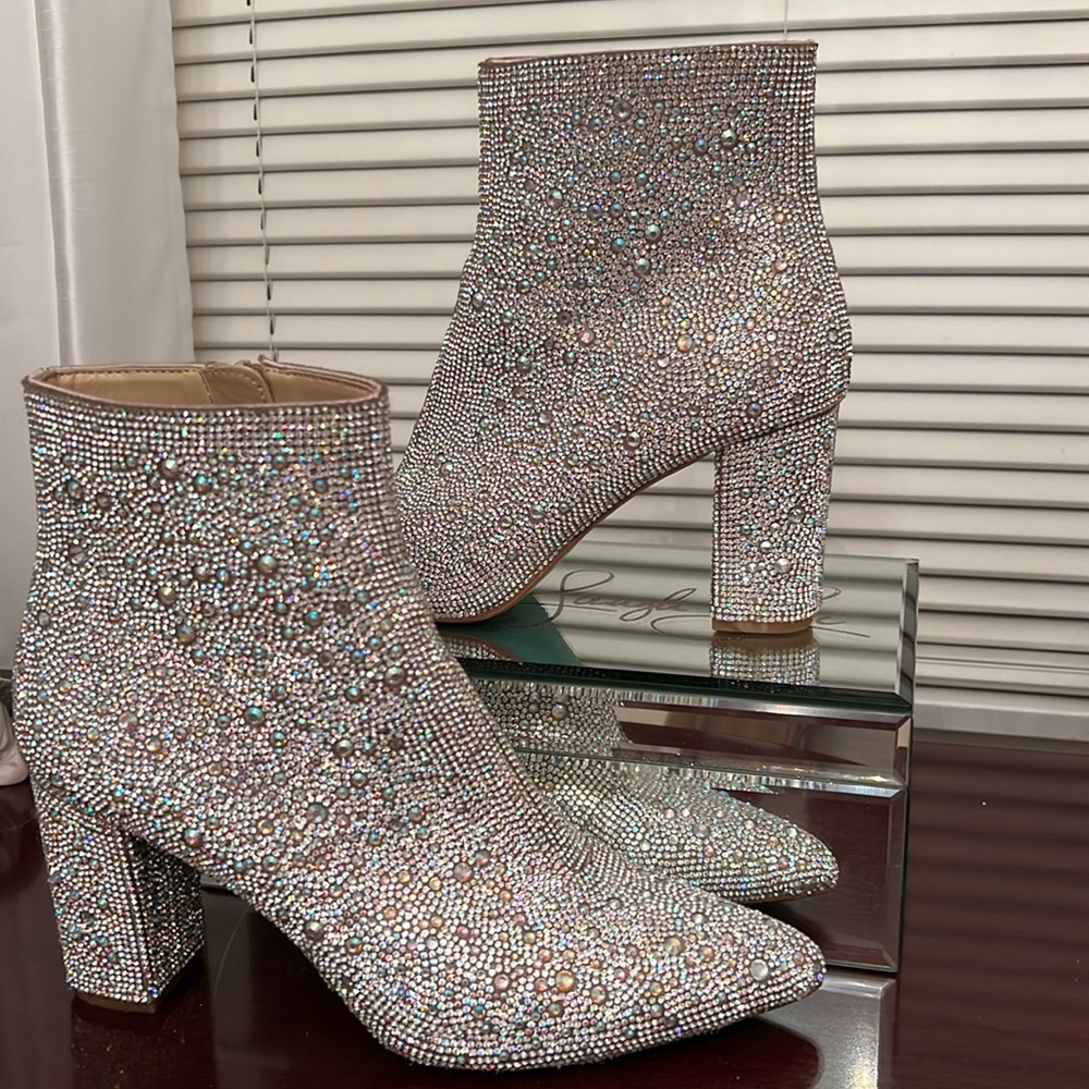 Betsey Johnson Rhinestone Ankle Boots